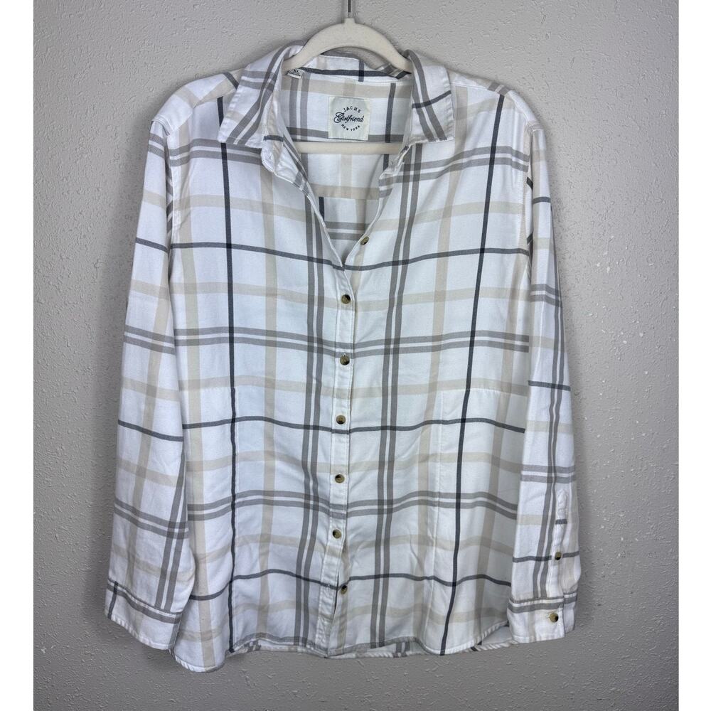 Jach's Girlfriend New York Plaid Button Up Shirt Womens Size XL